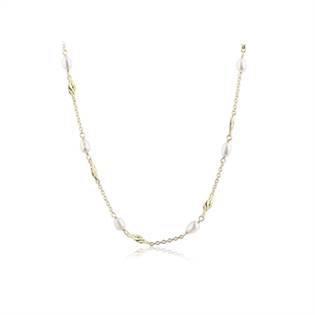  Aqua Dulce - Milena Pearl Necklace i forgyldt sterlingsølv